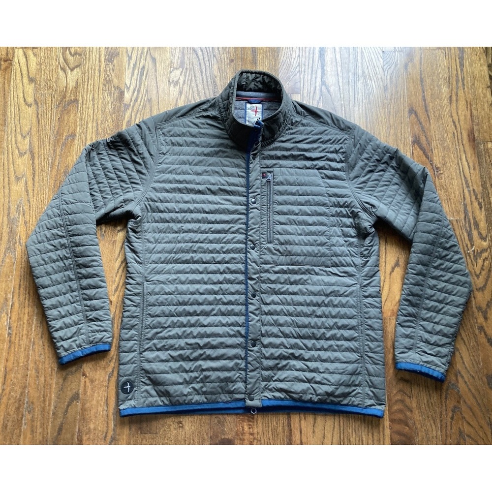 Relwen Windzip Jacket Mens Size 2XL Gray Quilted Fleece Lined Full Zip EUC